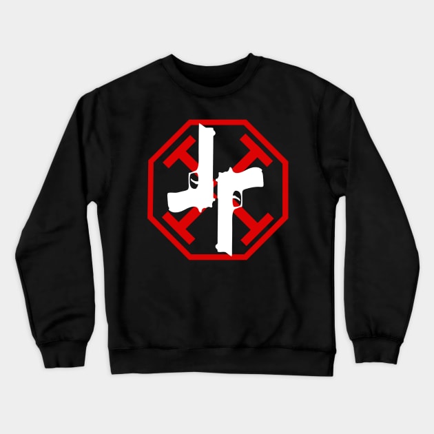 Grammaton Cleric Gun Kata Crewneck Sweatshirt by Meta Cortex